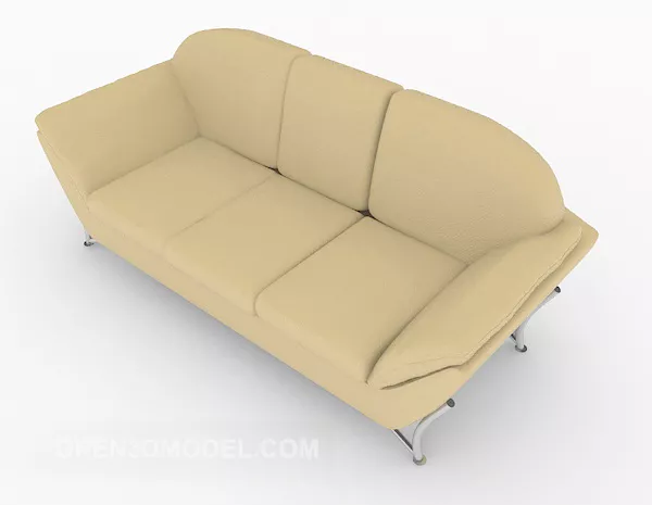 Simple Yellow Multiplayer Sofa 3d model Simple Yellow Multiplayer Sofa 3d model