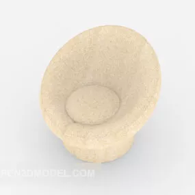 Simple Yellow Single Sofa 3d model