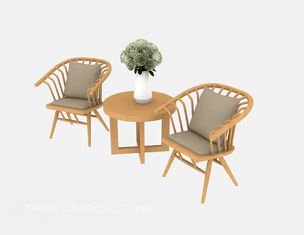 Simple Yellow Table And Chair 3d model Simple Yellow Table And Chair 3d model