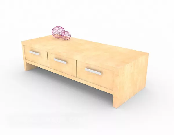 Simple Yellow Wooden Tv Cabinet 3d model Simple Yellow Wooden Tv Cabinet 3d model