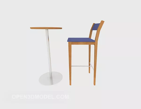 Single Bar Table Table Chair 3d model Single Bar Table Table Chair 3d model