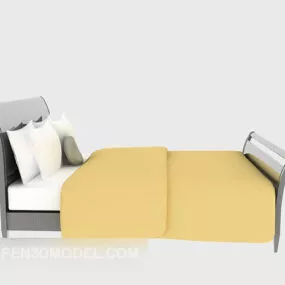 Single bed Modern furniture Yellow COlor 3d model
