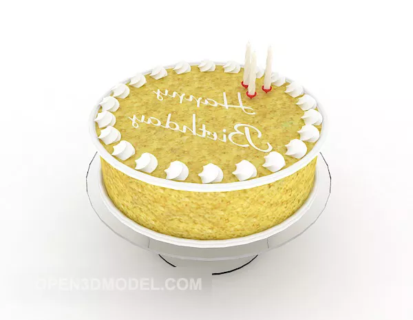 Single-layer Birthday Cake 3d model Single-layer Birthday Cake 3d model