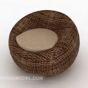 Single Rattan Chair Sofa 3d model