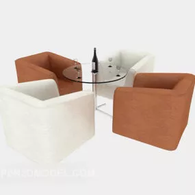 Single Sofa, Coffee Table 3d model