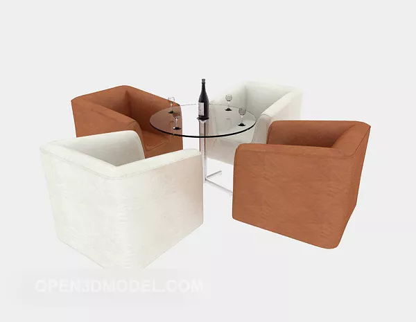 Single Sofa, Coffee Table 3d model Single Sofa, Coffee Table 3d model