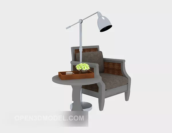 Single Sofa, Side Table 3d model Single Sofa, Side Table 3d model