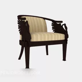 Single Solid Wood Lounge Chair 3d model