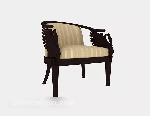 Single Solid Wood Lounge Chair 3d model Single Solid Wood Lounge Chair 3d model