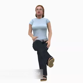 Sitting Lady Character 3d model