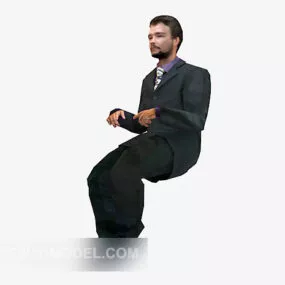 Sitting Commercial Men Character 3d model