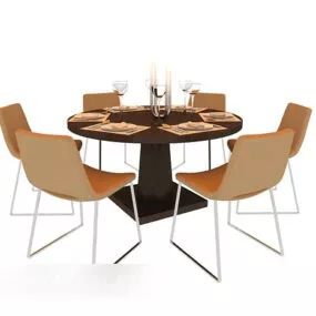 Six-person Modern Table 3d model