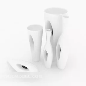 Size White Porcelain Set 3d model