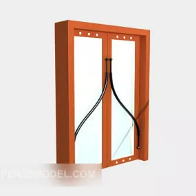 Sliding Door Wood Frame 3d model