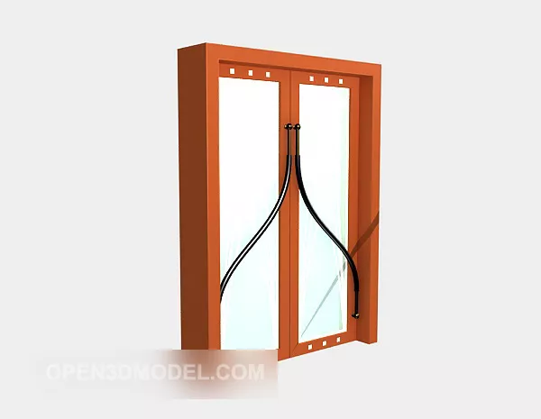 Medieval Window Carved Frame 3d model