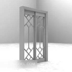 Sliding Door Wood Frame Furniture 3d model