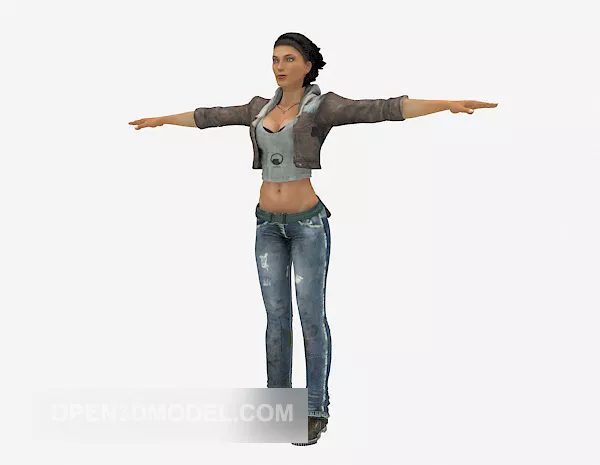 Slim Lady Character 3d model Slim Lady Character 3d model