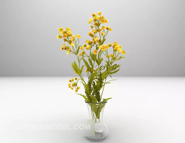 Yellow Flowering Ivy Bushes 3d model