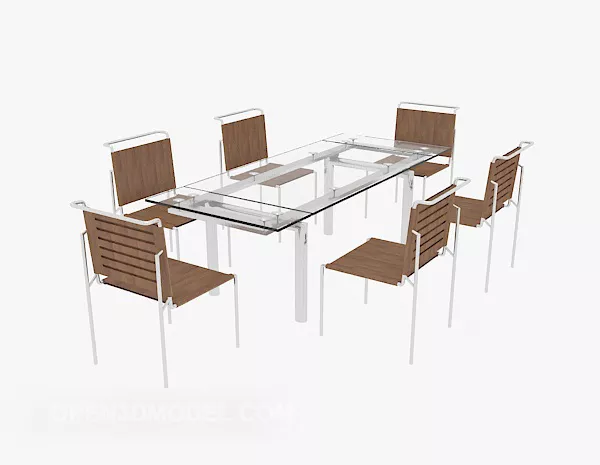 Small Glass Conference Table 3d model Small Glass Conference Table 3d model