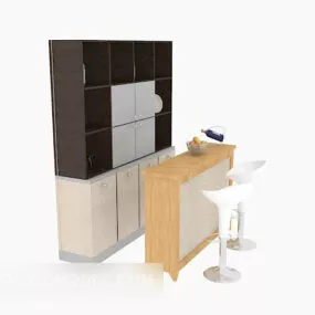 Small Home Bar Table Table Chair 3d model