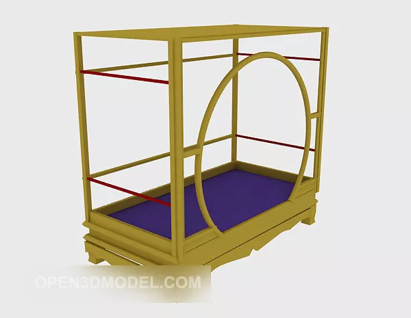 Small Wood Bed 3d model Small Wood Bed 3d model