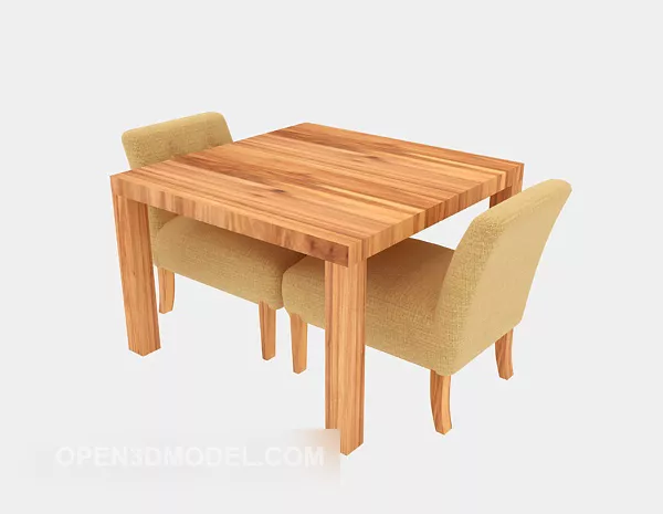 Small Wood Square Table 3d model Small Wood Square Table 3d model