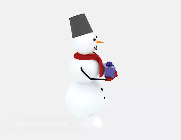 Snowman And Snowtree 3d model