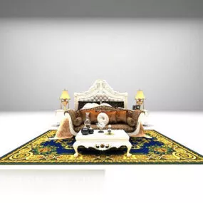 Sofa Bed Combination Classic Furniture Set 3d model