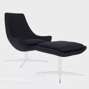 Black Sofa Chair Lounge Style 3d model
