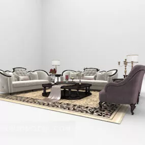 Sofa European Full Set 3d model