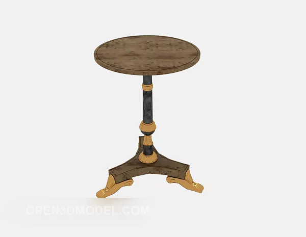 Vintage Solid Wood Side Table Round Shaped 3d model Vintage Solid Wood Side Table Round Shaped 3d model