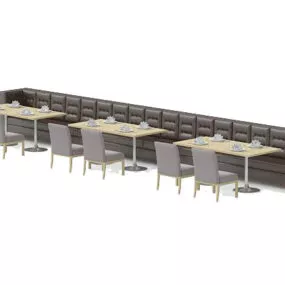 Restaurant Sofa Table And Chair Combination 3d model