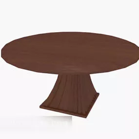 Solid Wood Round Table 3d model
