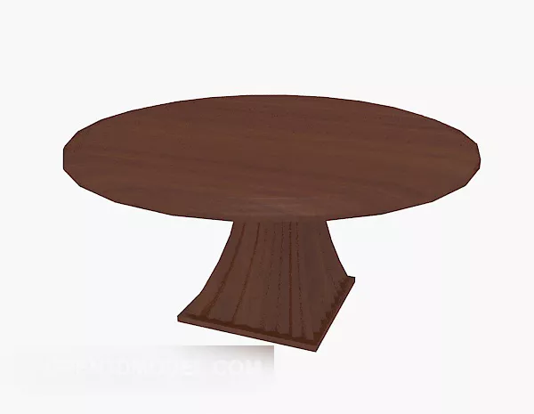 Solid Wood Round Table 3d model Solid Wood Round Table 3d model