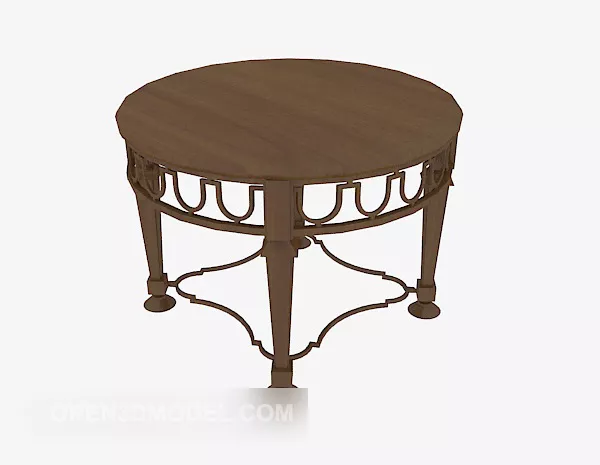 Small Round Table Solid Wood 3d model Small Round Table Solid Wood 3d model