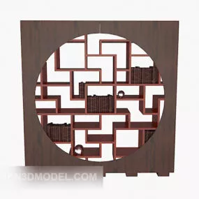 Solid Wood Chinese Bookcase 3d model