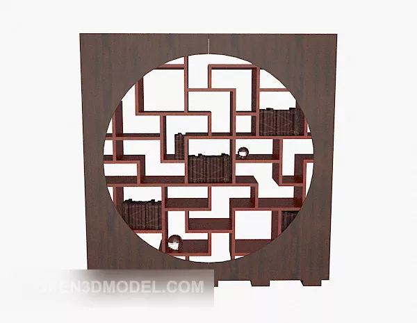 Solid Wood Chinese Bookcase 3d model Solid Wood Chinese Bookcase 3d model