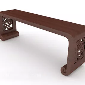 Solid Wood Chinese Side Table Furniture 3d model