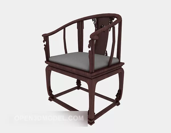 Solid Wood Chinese Style Armchair 3d model Solid Wood Chinese Style Armchair 3d model