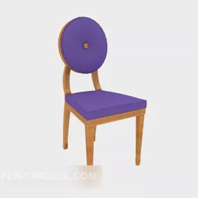 Solid Wood European Dining Chair 3d model