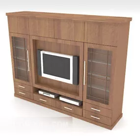 Solid Wood Tv Wall Cabinet 3d model