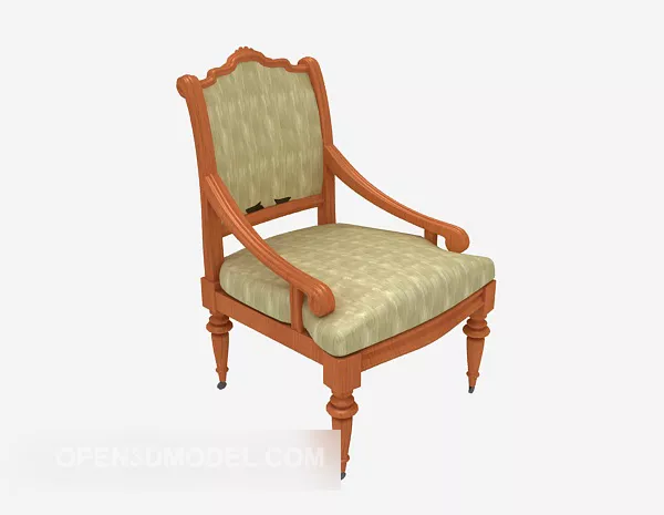Solid Wood Armrest Lounge Chair 3d model Solid Wood Armrest Lounge Chair 3d model