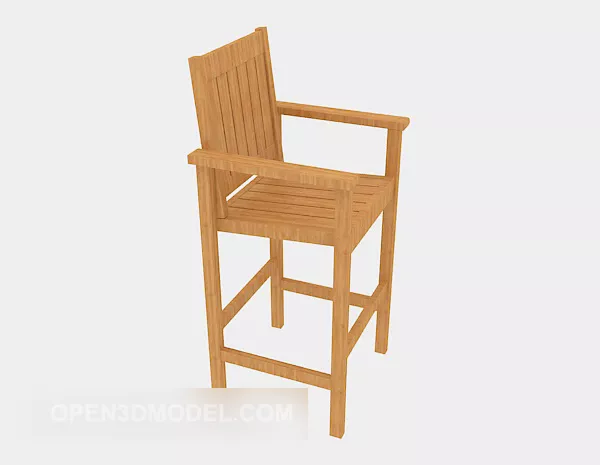 Solid Wood Bar Chair 3d model Solid Wood Bar Chair 3d model
