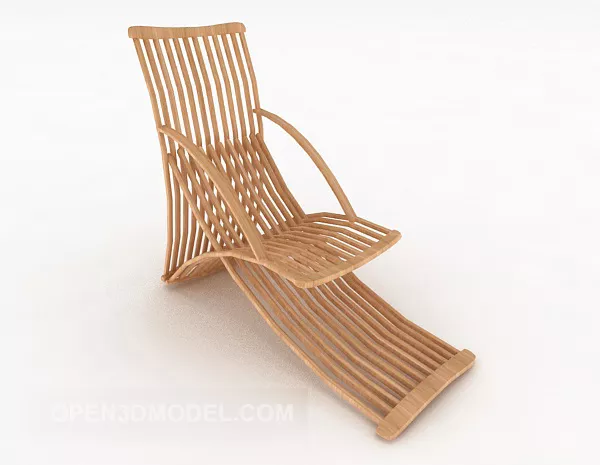 Leather Lounge Chair Curved Shape 3d model