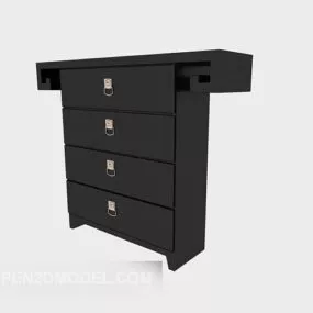 Solid Wood Bedroom Storage Cabinet 3d model