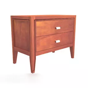 Solid Wood Bedside Table Mahogany Wooden 3d model