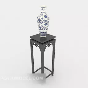 Solid Wood Vase Rack 3d model