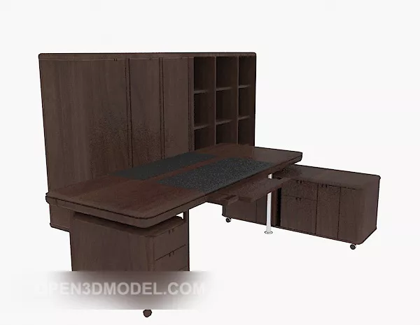 Solid Wood Boss Desk 3d model Solid Wood Boss Desk 3d model