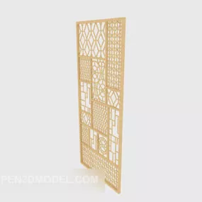 Solid Wood Carving Panel 3d model
