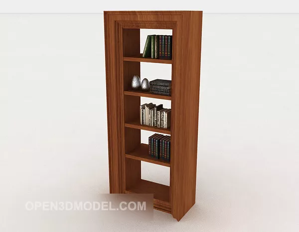 Furniture Bookshelf With Book Stack 3d model